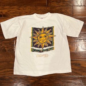 Vintage Cozumel Mexico Sun Graphic T-Shirt 90s Y2K
